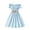#78Light Blue, variant on Girl's Cold Shoulder Ruffle Trim Short Sleeve Dresses Belted Flared A Line Dress Casual Summer Vacation Outfits with Belt White 80