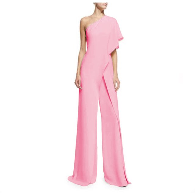 Mono de mujer con mangas abullonadas, pantalón de vestir, vestido de banquete informal