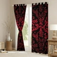 thumbnail image 3 of jejeloiu Rustic Victorian Floral Curtains Pack of 2 (42x84 Each),Boho Exotic Style Curtains Blackout,Red Damask Jacquard Bedroom Curtains For Adult,Luxury Bedroom Decor, 3 of 6