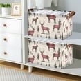 thumbnail image 2 of Yayeee Foldable Storage Basket for Shelves with Handles Waterproof Cloth Bins, Plaid Deer, 2 of 7