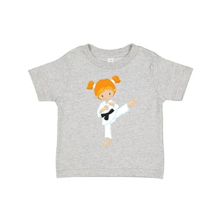

Inktastic Karate Girl Cute Girl Orange Hair Black Belt Gift Toddler Toddler Girl T-Shirt
