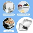 thumbnail image 5 of Walchoice Square Cake Pan Set of 3, Stainless Steel Baking Pans for Brownie Lasagna, Metal Bakeware Set Include 6/8/9 inch, Brushed Surface, 5 of 7