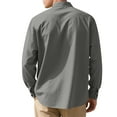 thumbnail image 6 of Chiccall Mens Button Down Shirts Solid 3/4 Sleeve Summer Casual Shirt Tops GrayS, 6 of 7