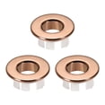 thumbnail image 1 of Tapa de desbordamiento de Unique Bargains con inserto de cobre en agujero, tapas redondas en oro rosa, 3 piezas, 1 of 4