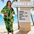 thumbnail image 7 of Xoenoiee Jamaica Flag Camo Pattern Plus Size Kaftan Dress for Women, Oversized V-Neck Batwing Sleeve, Boho Swimsuit Cover Up, Maxi Beach Resort Caftan, 7 of 7