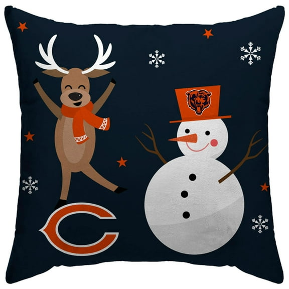Chicago Bears 18'' x 18'' Holiday Reindeer D-cor Pillow