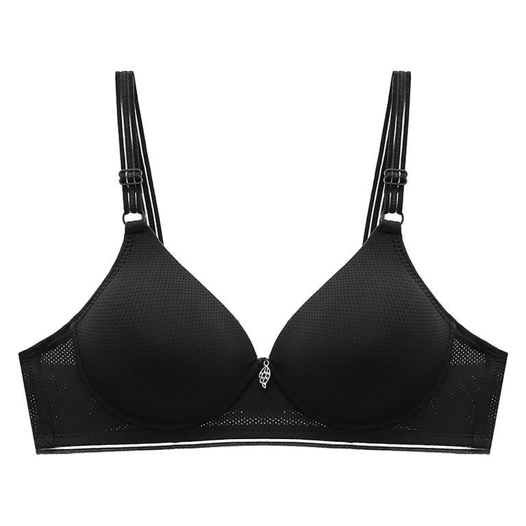 Lopecy-Sta Woman's Printing Gathered Together Daily Bra Underwear No Rims  Bras for Women Everyday Bras Discount Clearance Black