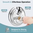 thumbnail image 5 of Puroma 2-3/8" (60mm) Discus Padlock, 304 Stainless Steel Round Lock with 3 Keys, 5/8" (16mm) Shackle Clearance Height, Heavy-Duty Weather-Resistant Lock for Storage Units, Pods, Garages, Sheds, Gates, 5 of 7
