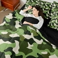 thumbnail image 4 of Castle Fairy Black Green Camo Bedding Comforter Set 7-Piece for Children Teens Adults,Vintage Camouflage King Bedding Sets,Abstract Geometric Ultra Soft Bed Sheets,Super Cozy Room Decor,Reversible, 4 of 8