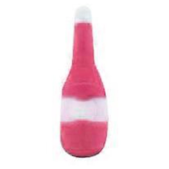 Plush Pet Toy Wine Bottle Shape Bite Resistant Boredom Relief Teeth Grinding Dog Chewing Toy Watermelon Red