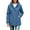 Dark Blue, variant on Hooded Coat for Women Full Zip Long Sleeve Waist Drawstring Outdoor Waterproof Athletic Jacket White Size 2XL