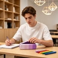 thumbnail image 5 of Pencil Box Gradient Silicone Pencil Pouch, Large Capacity Minimalist Student Stationery Bag, 5 of 6
