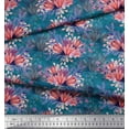 thumbnail image 3 of Soimoi Polyester Crepe Fabric Leaves & Tulip Flower Decor Fabric Printed Yard 42 Inch Wide, 3 of 3