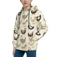 thumbnail image 2 of Kdxio Chicken Cartoon Pattern Boys Athletic Unisex Boys Girls Hoodie with Pocket Sweatshirts-Medium, 2 of 6