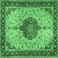 thumbnail image 1 of Ahgly Company Indoor Square Medallion Emerald Green Traditional Area Rugs, 6' Square, 1 of 4