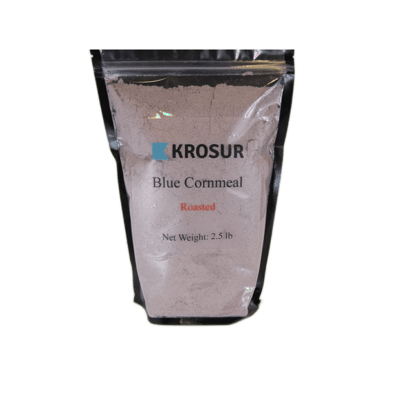 Roasted finely ground blue cornmeal, 2.5 lb bag