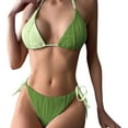 thumbnail image 1 of IDALL Ensembles de Bikini Maillot de Bain Deux Pièces Bikini Femme Bretelles Réglables Côté Noué Bikini Triangle Maillots de Bain Femme Micro Bikini Vert 2 TG, 1 of 4