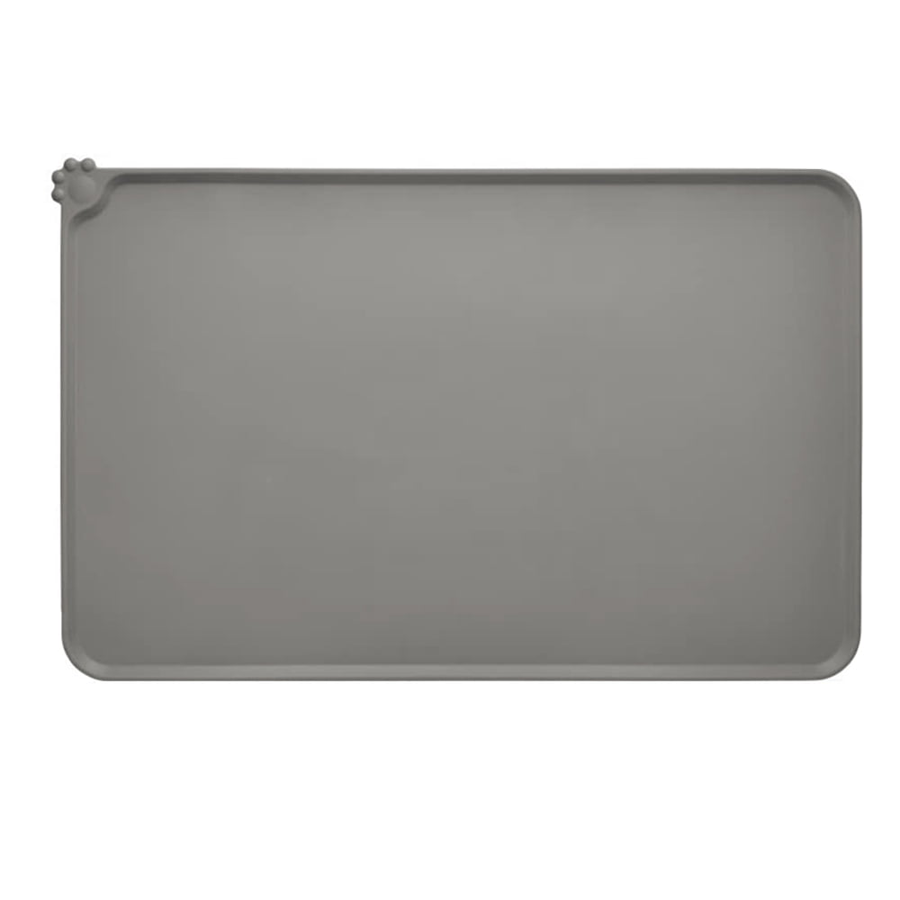 Greswe Pet Placemat Dog Food Mat Silicone Dog Cat Bowl Mat Non Slip Pet Feeding Mat Waterproof Dog Placemat For Small Animals Gray 54 38cm