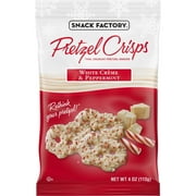 Snack Factory Pretzel Crisps, Holiday White Crème and Peppermint Covered Pretzels, 4 oz