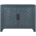 thumbnail image 6 of Oufan 40" Farmhouse 2-Doors Storage Sideboard Buffet Cabinet w/Adjustable Shelves & Pattern Door, Decorative Coffee Accent Cabinet Console Table for Entryway Kitchen Dining, Antique Blue, 6 of 9