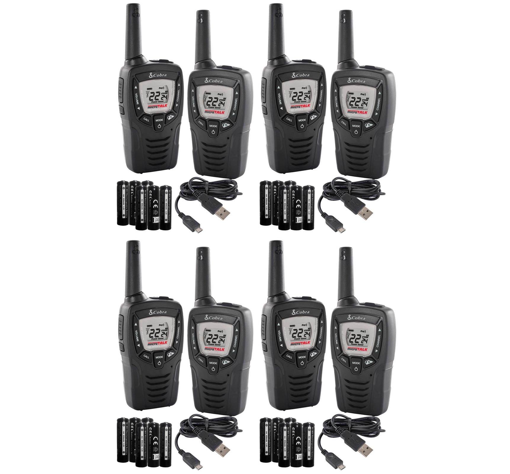 8 COBRA CXT345 MicroTalk 23 Mile FRS/GMRS 22 Channel Walkie Talkie 2