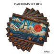 thumbnail image 3 of Placemats Set of 4 / 6, Whimsical Sailboat Ocean Art Placemats for Dining Table Indoor/Outdoors Heat Resistant Washable Placemats 18" x 12", 3 of 8