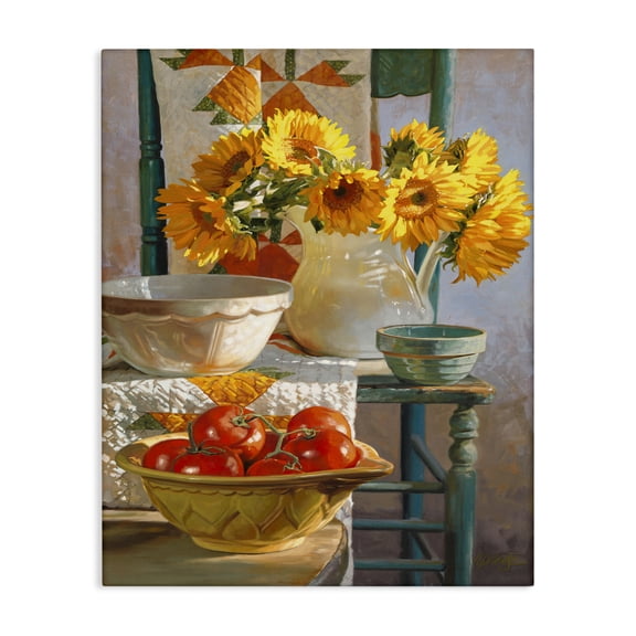 Stupell Industries French Country Sunflower Country Chair Still Life Canvas Art, 16 x 20, by Heide Presse