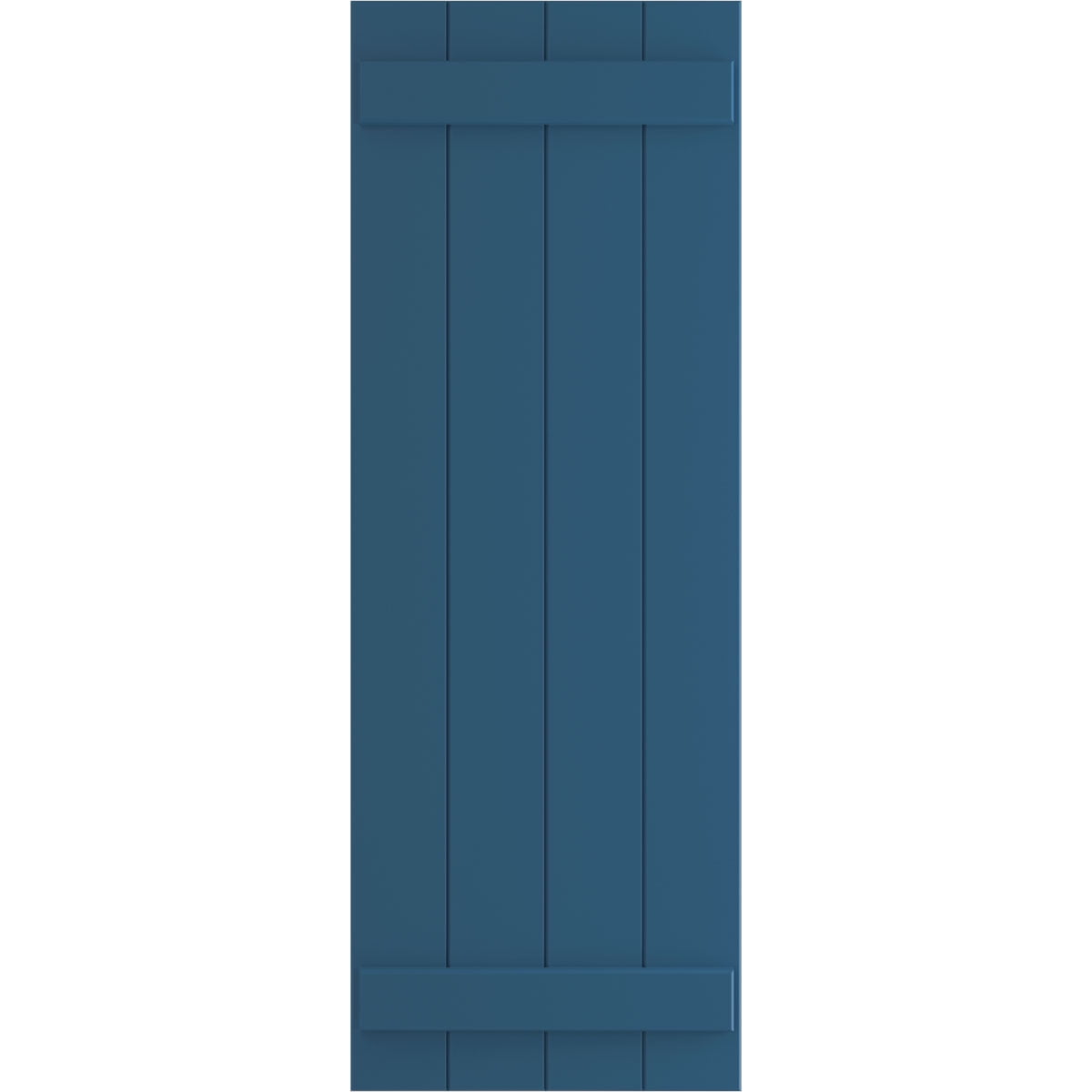 Ekena Millwork 21 1/2"W x 70"H True Fit PVC Four Board Joined Board-n-Batten Shutters, Sojourn Blue (Per Pair - Hardware Not Included)