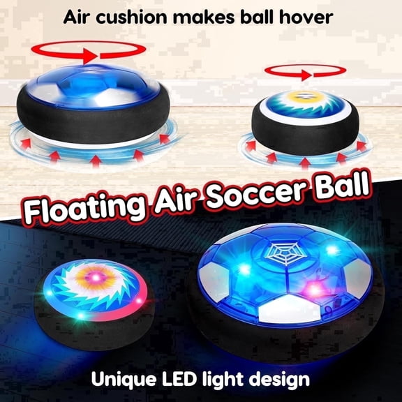 Hover Soccer Ball for Kids, Indoor Light-Up Air Power Floating Soccer Ball with Soft Foam Bumper, Sport Toy Birthday Gifts for Boys Age 6, 7, 8, 9, 10, 11, 12 Year Old