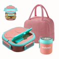 thumbnail image 3 of Bento Lunch Box Set, Including 18.65 Oz Soup Thermos Cup, 3-compartment Leak-proof Lunch Box, Insulated Food Container And Insulated Lunch Bag, Back-t, 3 of 5