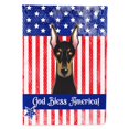 thumbnail image 1 of "Caroline's Treasures BB2175GF Dios bendiga la bandera estadounidense con la bandera de jardín Doberman, pequeña, multicolor" Caroline's Treasures BB2175GF, 1 of 1