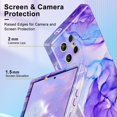 thumbnail image 3 of CASEFIV for Samsung Galaxy S24 Ultra Case with Built-in Camera Protector,Full Body Shockproof Protection 3 in 1 Heavy Duty Slim Thin Anti-Scratch Marble Cover Case,Light Purple, 3 of 7