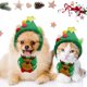 thumbnail image 4 of 2 Piezas Perro Mascota Árbol de Navidad Sombrero Gato Sombrero de Navidad Conjunto Disfraz Perro Papá Noel Collar Ajustable Babero Perro Navidad Sombrero Verde Disfraz Accesorios de Fiesta Conjunto, 4 of 5