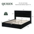 thumbnail image 6 of Amolife Queen Size Lift Up Storage Bed Frame With Upholstered Wingback Headboard, Hydraulic Support, No Box Spring Needed, Black, 6 of 11