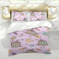 thumbnail image 5 of Pusheen Cat Themed Bed Sheet Set Three Piece Set 53x79 Inches Comfortable And Skin Friendly Unique Design Creating A Star Studded Night, 5 of 6