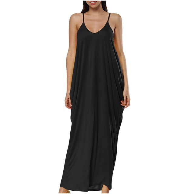 Fridja Robe Sans Manches Boho Unie à Bretelles Nouées Froncées dans le Dos pour Femmes