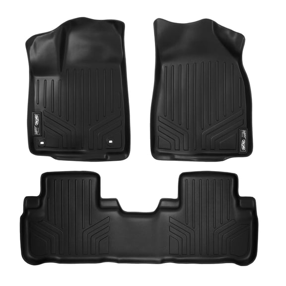 Smartliner Front/Second Row Floor Liner Mat Black for 14-2019 Toyota Highlander