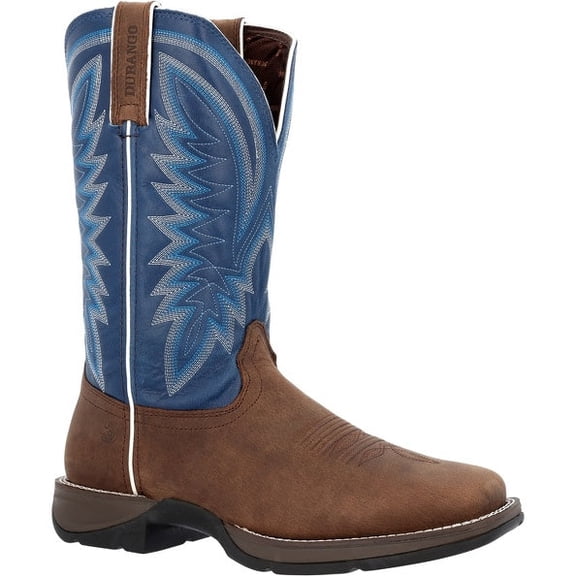 Durango Saddle Brown Denim Blue Western Boot Size 9.5(M)