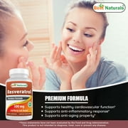 2 Pack Best Naturals Resveratrol 500 mg 60 Vegetarian Capsules
