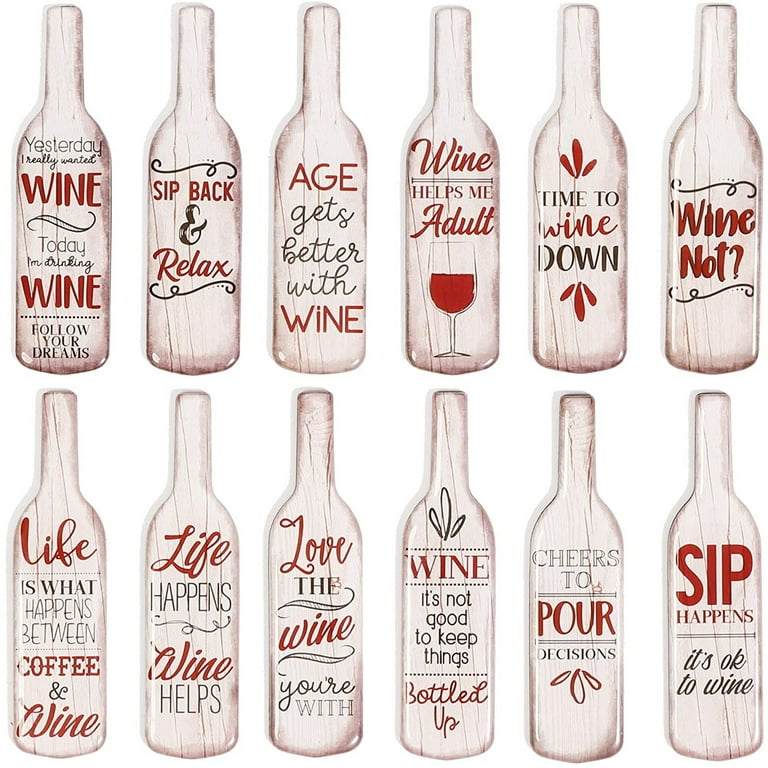 Fun Wine Bottle Magnets Refrigerators (4 12 Pack) -
