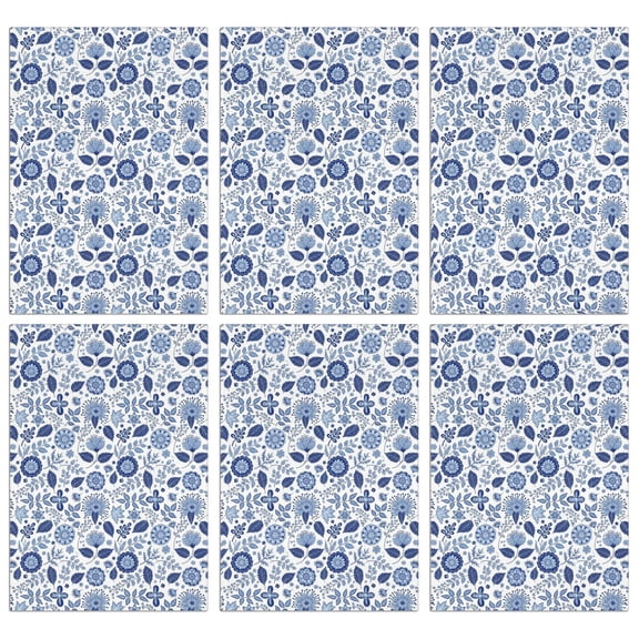 6 Pcs Pioneer Flower Floral Print Pattern Kitchen Towels, Funny Microfiber Dish Towel Set, 18" X 26" Tea Towels