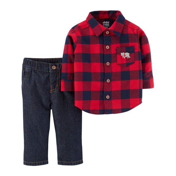 Child of Mine by Carter's Baby Boy Flannel Button Up & Pants, 2pc