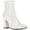 White, variant on Wild Pair Womens Becci Patent Zipper Booties