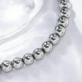 thumbnail image 3 of Non-Tarnish 202 Stainless Steel Round Beaded Bracelets for Men Women Stainless Steel Color 6-3/4 inch(17cm), 3 of 4