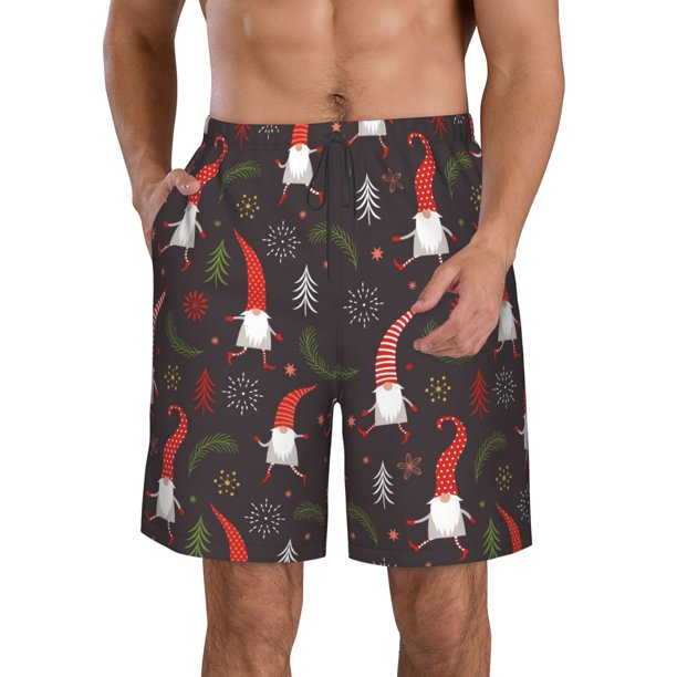 Fotbe Cute Christmas Gnomes Trajes de Baño Estampados para Hombre, Shorts de Verano de Secado Rápido, Ropa de Playa, Bañadores-3X-Large