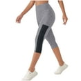 thumbnail image 2 of Ussuma Up to 50% Off Compression Leggings for Women Solid Color Taper High Waist Seamless Tummy Control Yoga Leggings with Pocket Elastic Butt Lifting Moisture Wicking Hiking Pants Gray S, 2 of 5
