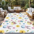 thumbnail image 2 of Easter Outdoor Rug for Patio/Deck/Porch, Non-Slip Large Area Rug 3 x 5 Ft, Spring Watercolor Bunny Eggs Daisy Flowers Indoor Outdoor Rugs Washable Area Rugs, Reversible Camping Rug Carpet Runner, 2 of 8