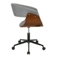 thumbnail image 4 of LumiSource Black Metal, Walnut Wood, Light Grey Fabric Vintage Mod Office Chair, 4 of 6