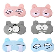 AOWOO 6 Pcs Cute Sleep Eye Mask, Funny Sleeping Mask for Eyes, Blindfold Sleep Mask, Soft Blackout Sleeping Eye Cover Masks for Women Men Adults Kids Travel, Nap, Meditation(Funny Emoticons)