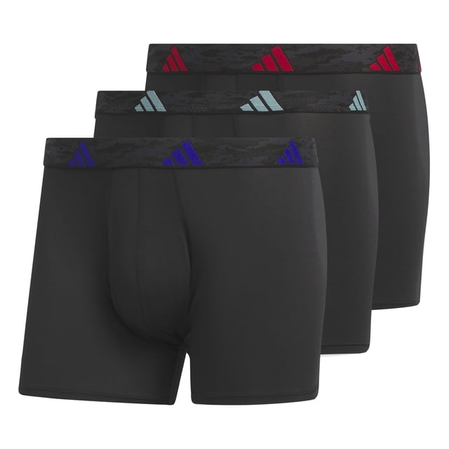 Ropa interior deportiva adidas Athletic Fit para hombre, paquete de 3 unidades, color negro S